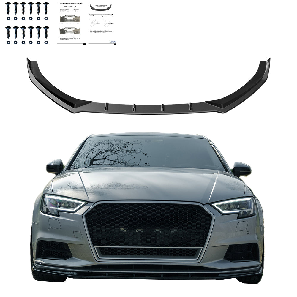 Frontsplitter passend für Audi A3 8V Facelift Limousine 2016-2020 Hochglanz Schwarz