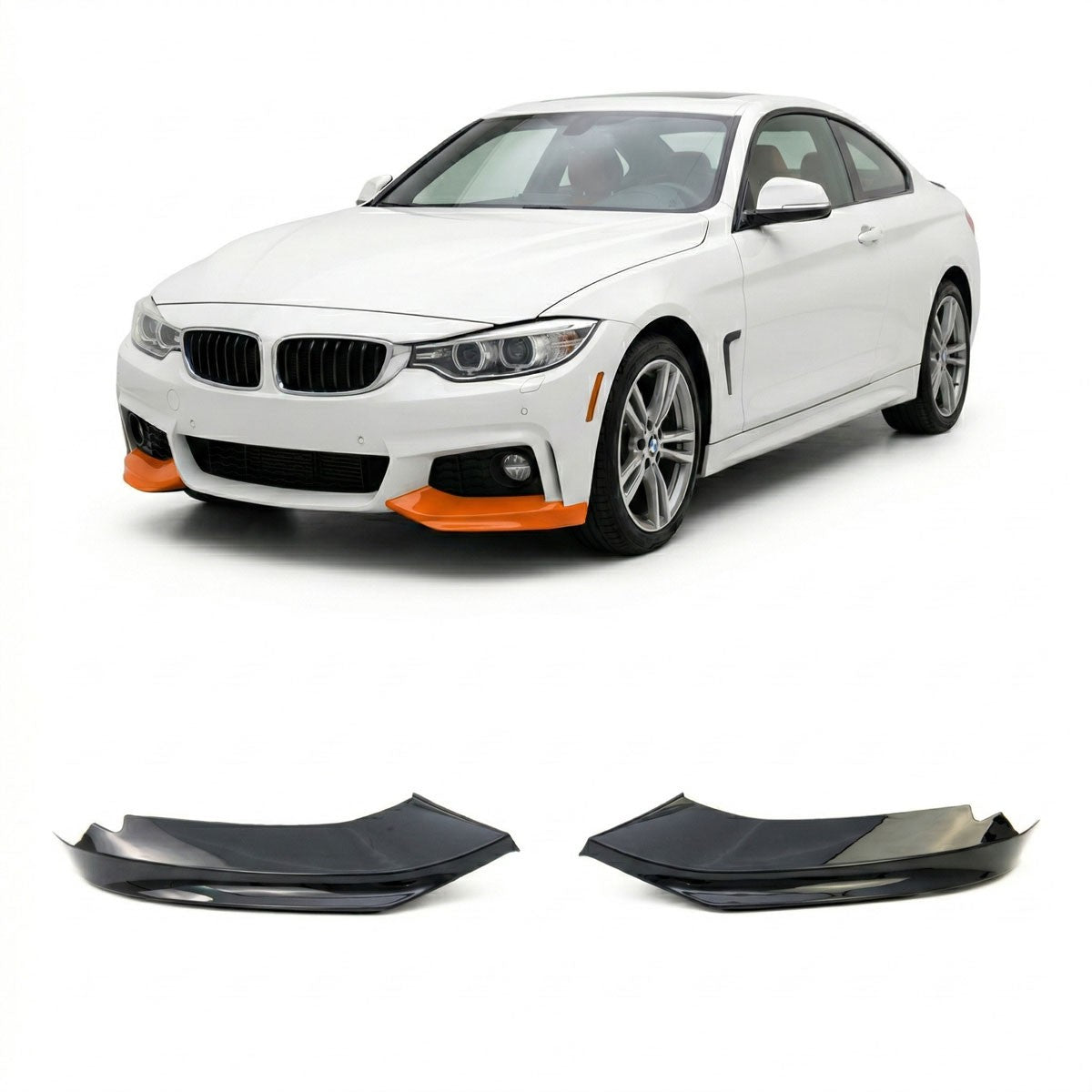 Frontspoiler Klappen Hochglanz Schwarz passend für BMW 4er F32 F33 F36 2013-2021