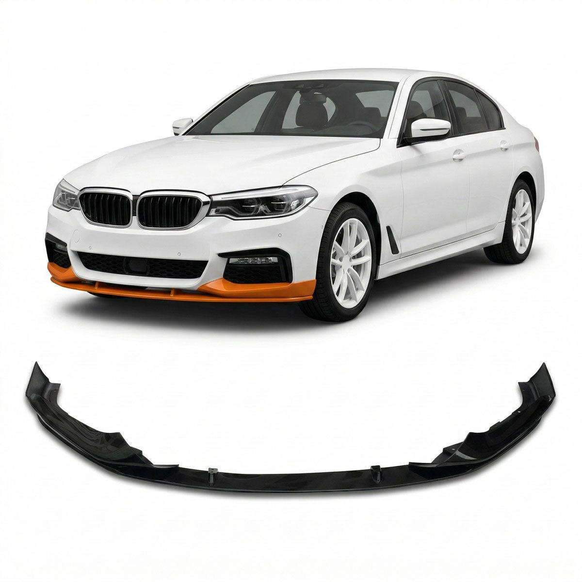Sport Frontlippe Hochglanz Schwarz passend für BMW 5er G30 G31 2017-2020