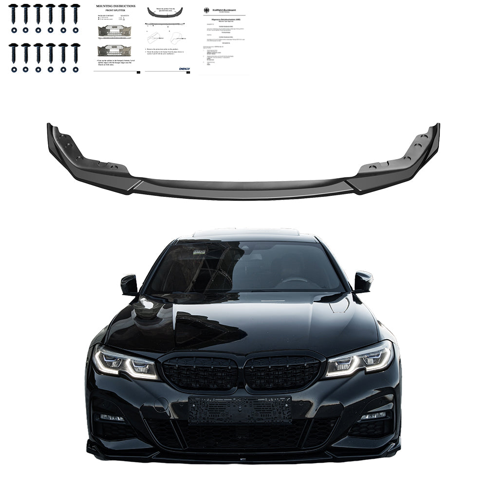 Frontsplitter passend für BMW 3er G20-G21 M-Pack 2018-2022 mit ABE TÜV Hochglanz Schwarz