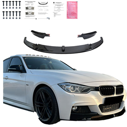 Frontsplitter passend für BMW 3er F30 M-Pack 2012-2019 mit Flaps und ABE TÜV Hochglanz Schwarz