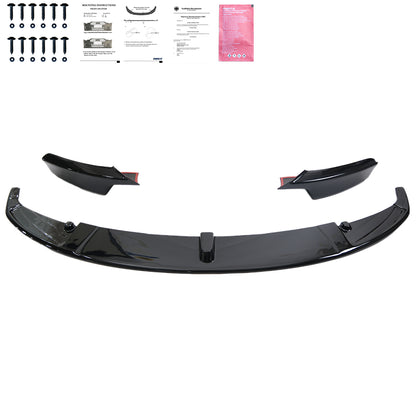 Frontsplitter passend für BMW 3er F30 M-Pack 2012-2019 mit Flaps und ABE TÜV Hochglanz Schwarz