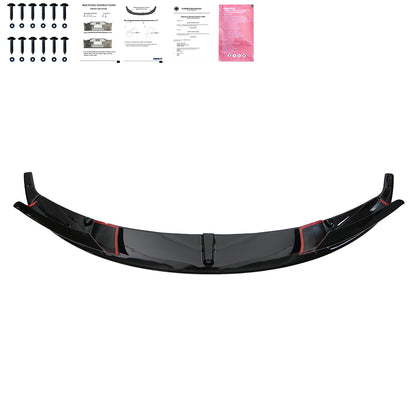 Frontsplitter passend für BMW 3er F30 M-Pack 2012-2019 mit Flaps und ABE TÜV Hochglanz Schwarz