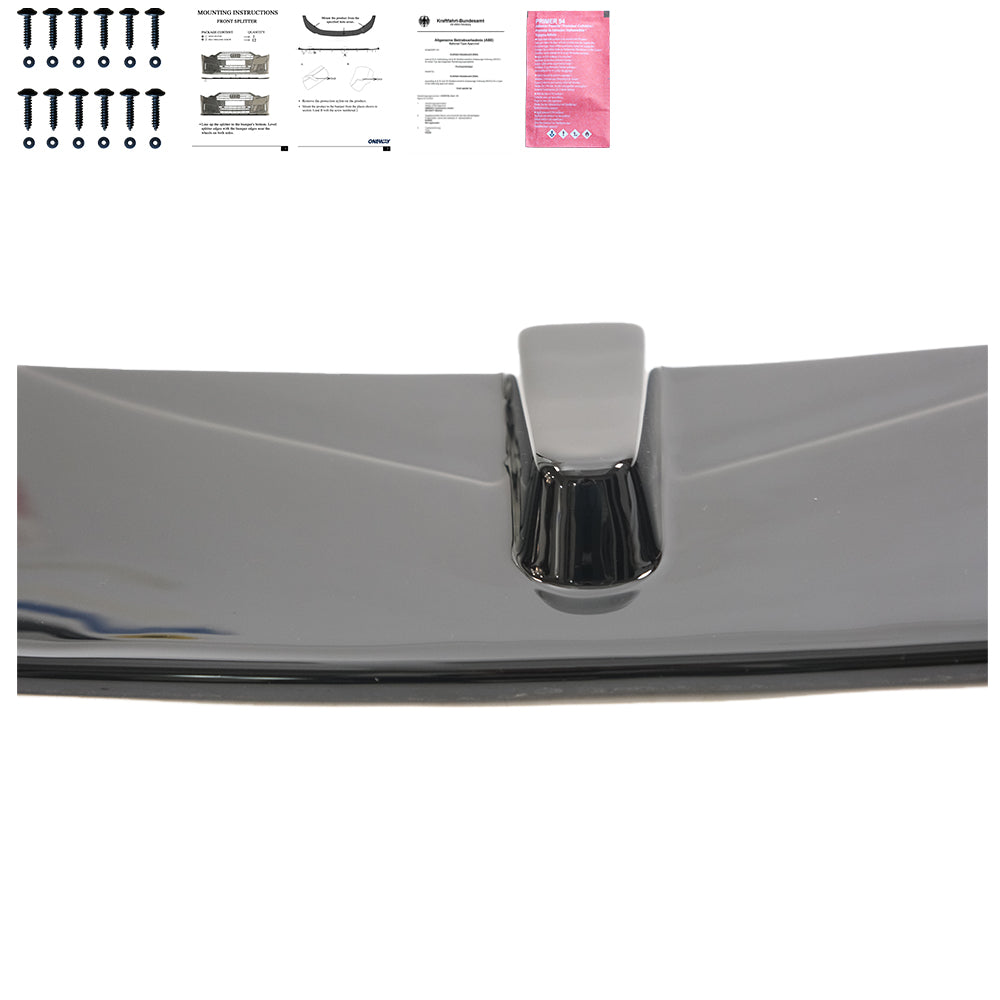 Frontsplitter passend für BMW 3er F30 M-Pack 2012-2019 mit Flaps und ABE TÜV Hochglanz Schwarz
