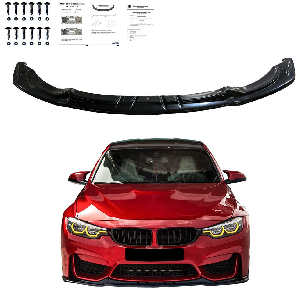Frontsplitter passend für BMW M3 Serie F80 2014-2018 mit ABE TÜV Hochglanz Schwarz
