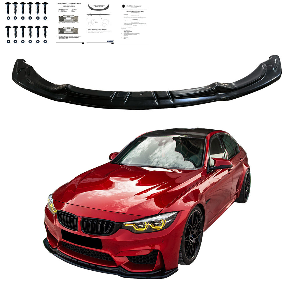 Frontsplitter passend für BMW M3 Serie F80 2014-2018 mit ABE TÜV Hochglanz Schwarz