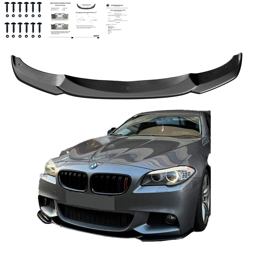 Frontsplitter passend für BMW 5er F10/F11 M-Pack 2011-2016 mit ABE TÜV Hochglanz Schwarz