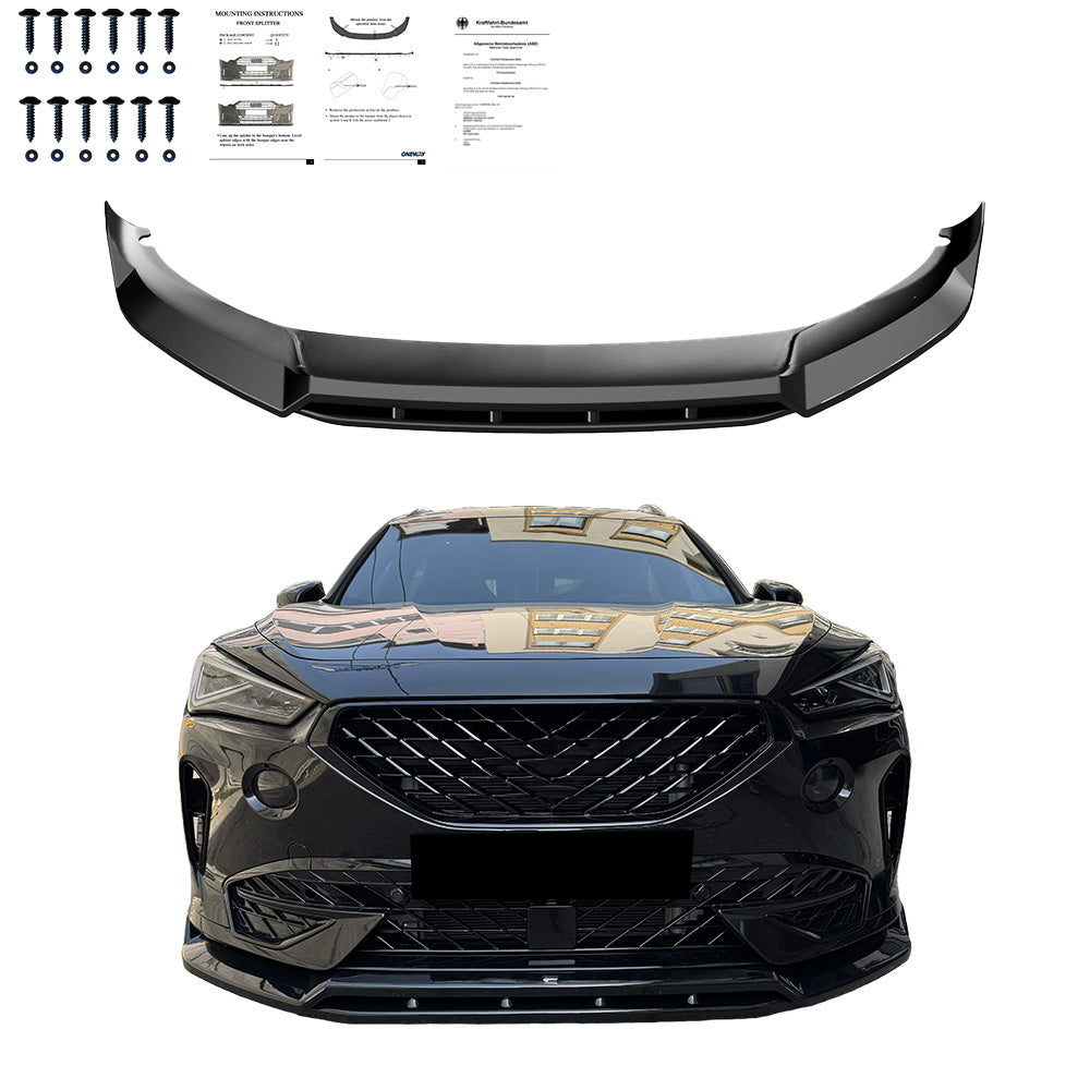 Frontsplitter passend für CUPRA Formentor 2020 - 2024 mit ABE TÜV Hochglanz Schwarz