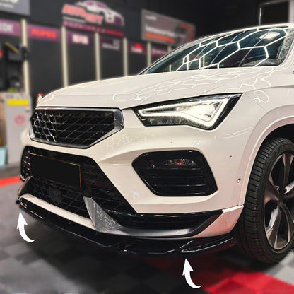 Frontsplitter passend für CUPRA Ateca 2018 - 2021 mit ABE TÜV Hochglanz Schwarz