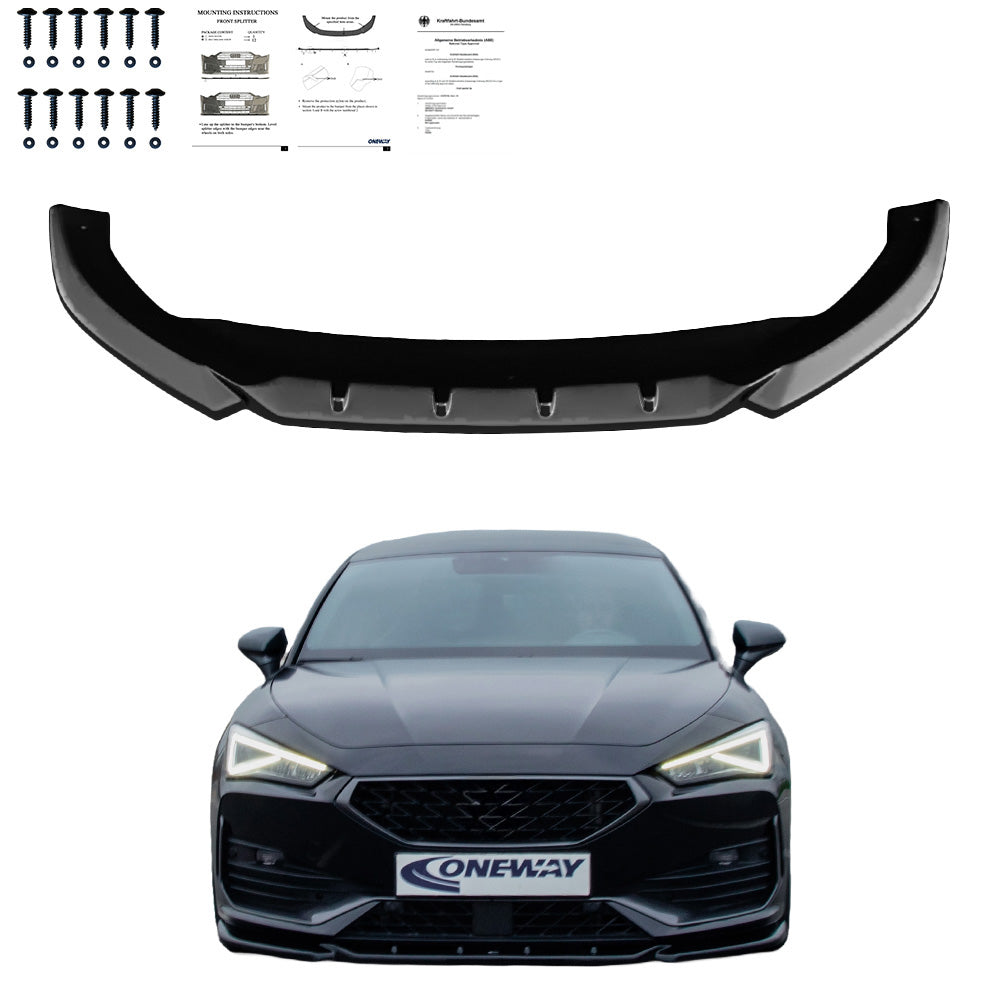 FS01.135 - Frontsplitter passend für CUPRA Leon 2020-2024 mit ABE TÜV Hochglanz Schwarz