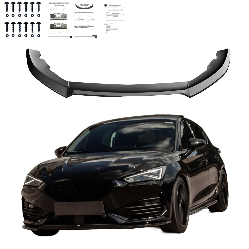 Frontsplitter passend für CUPRA Leon 2020-2024 Version 3 Hochglanz Schwarz