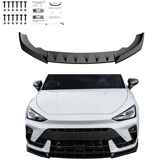FS01.187 - Frontsplitter Hochglanz Schwarz passend für CUPRA Leon MK1 Facelift 2024+
