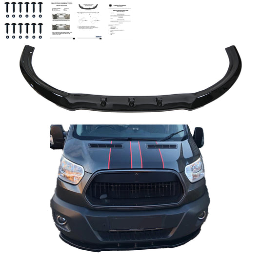 Frontsplitter passend für Ford Transit MK8 2014-2019 mit ABE TÜV Hochglanz Schwarz