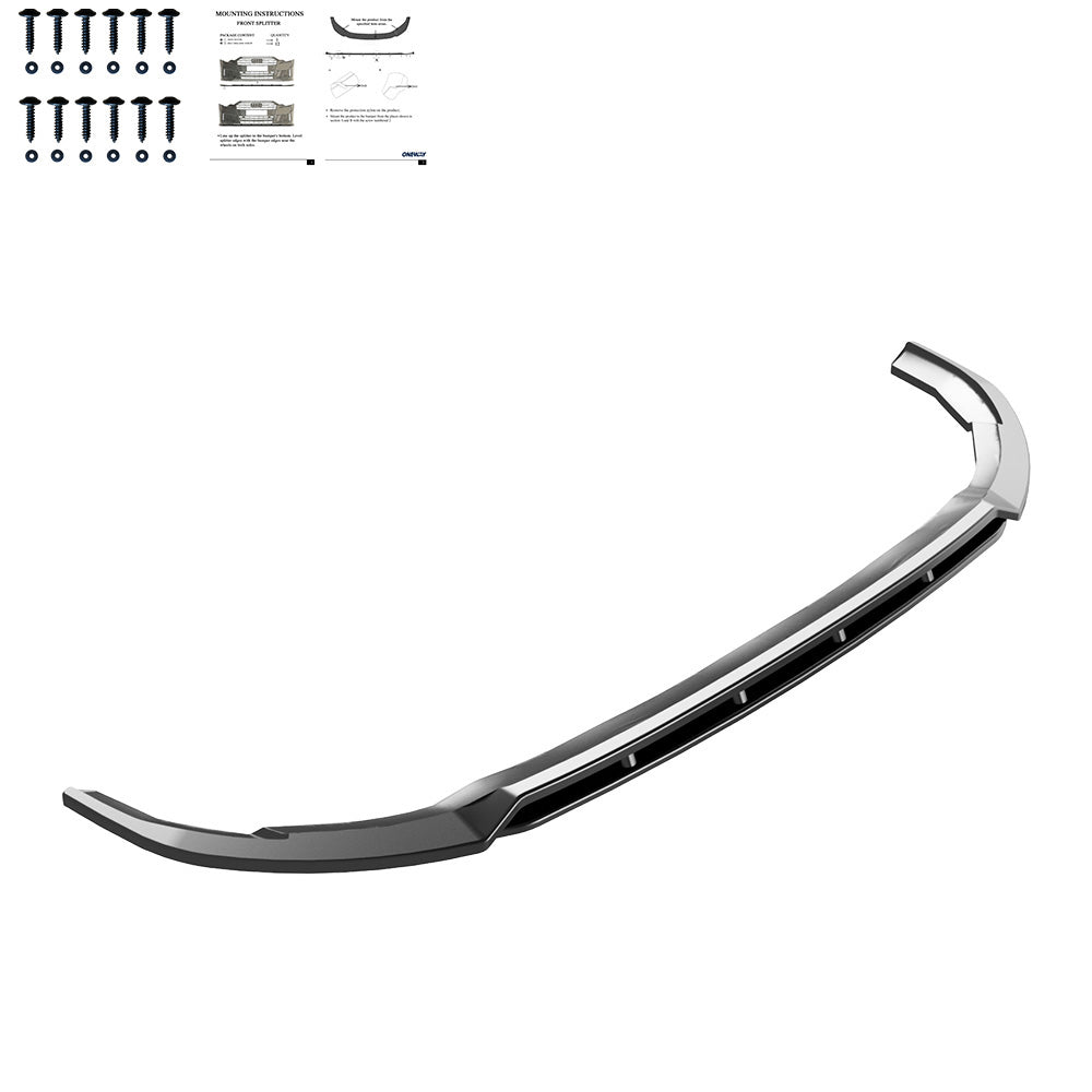FS01.161 - Frontsplitter passend für Ford Transit Custom Mk2 2023+ v2 Hochglanz Schwarz