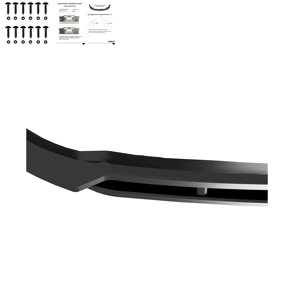 FS01.161 - Frontsplitter passend für Ford Transit Custom Mk2 2023+ v2 Hochglanz Schwarz