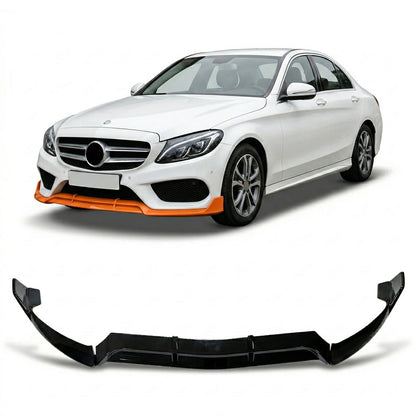 Frontspoilerlippe Hochglanz Schwarz passend für Mercedes C-Klasse W205 2014-2018