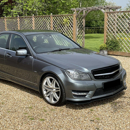 Frontsplitter passend für Mercedes C-Klasse W204 AMG-Line Facelift 2011-2014 mit ABE TÜV Hochglanz Schwarz