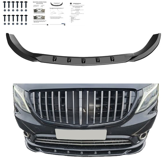 Frontsplitter passend für MERCEDES Vito W447 2014+ mit ABE TÜV Hochglanz Schwarz