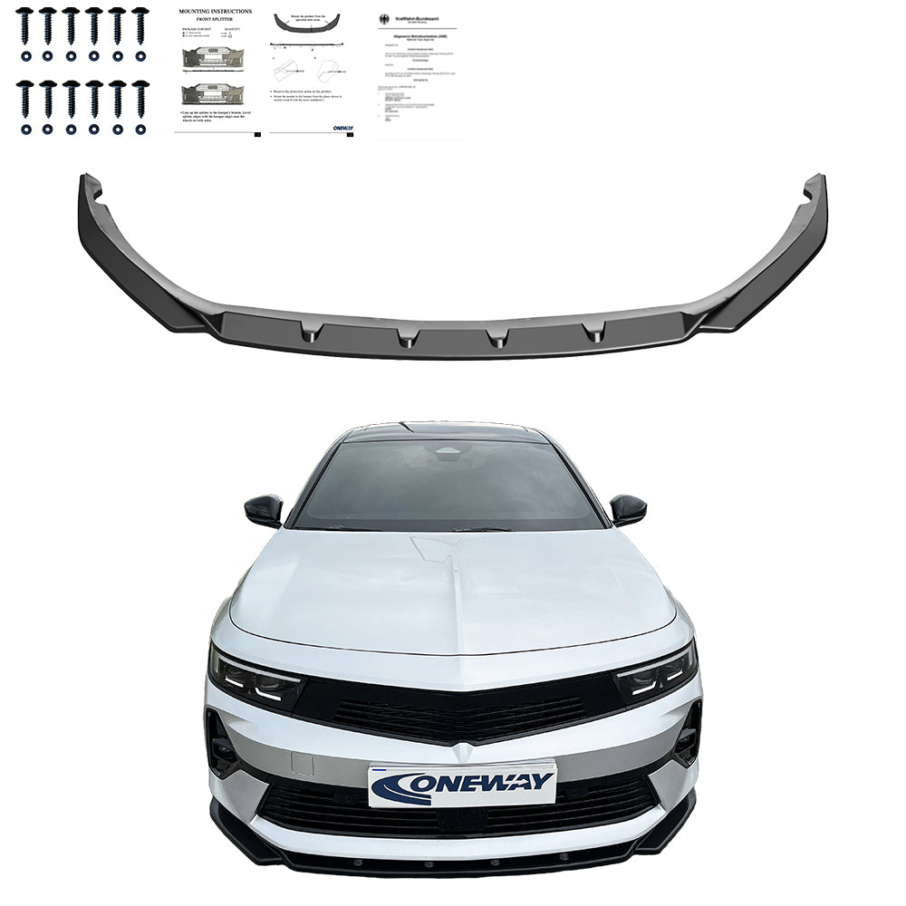 Frontsplitter passend für OPEL Astra L 2020+ mit ABE TÜV Hochglanz Schwarz