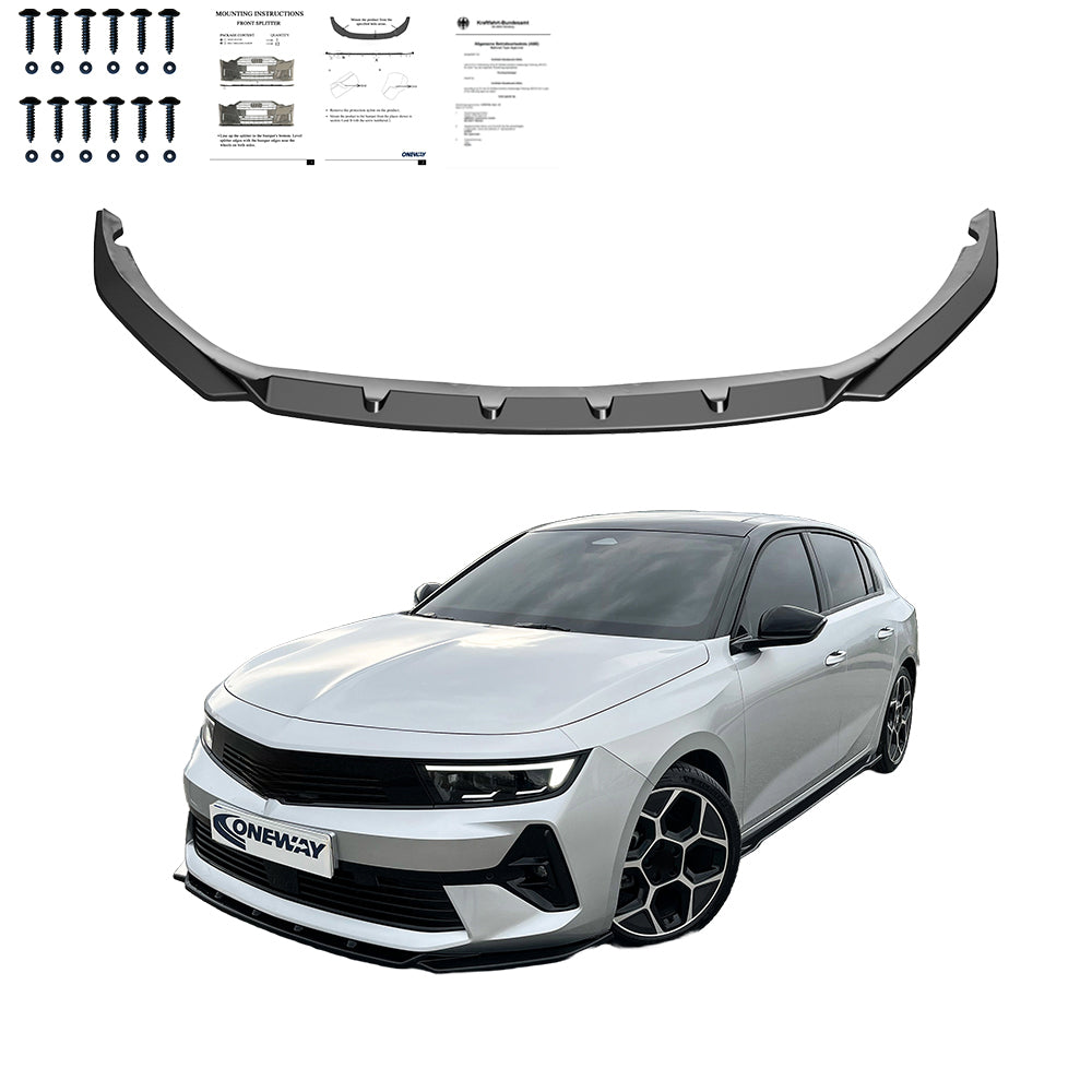 Frontsplitter passend für OPEL Astra L 2020+ mit ABE TÜV Hochglanz Schwarz
