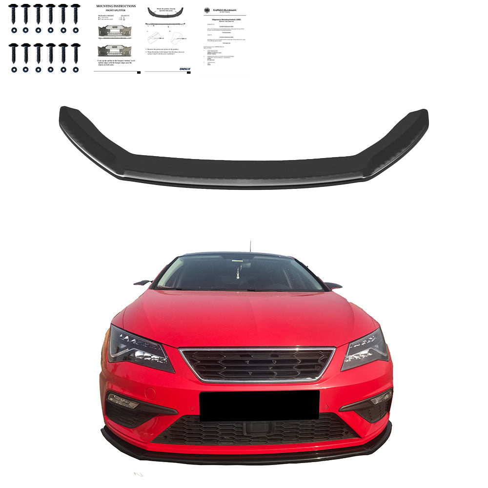 Frontsplitter passend für SEAT Leon FR MK3 Facelift 2017-2019 Version 2 mit ABE TÜV Hochglanz Schwarz