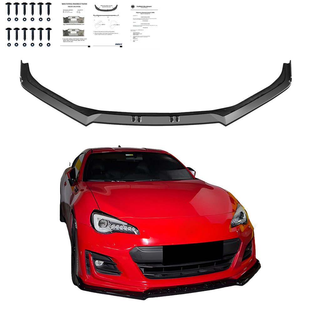 Frontsplitter passend für SUBARU BRZ Mk1 2012-2017 mit ABE TÜV Hochglanz Schwarz