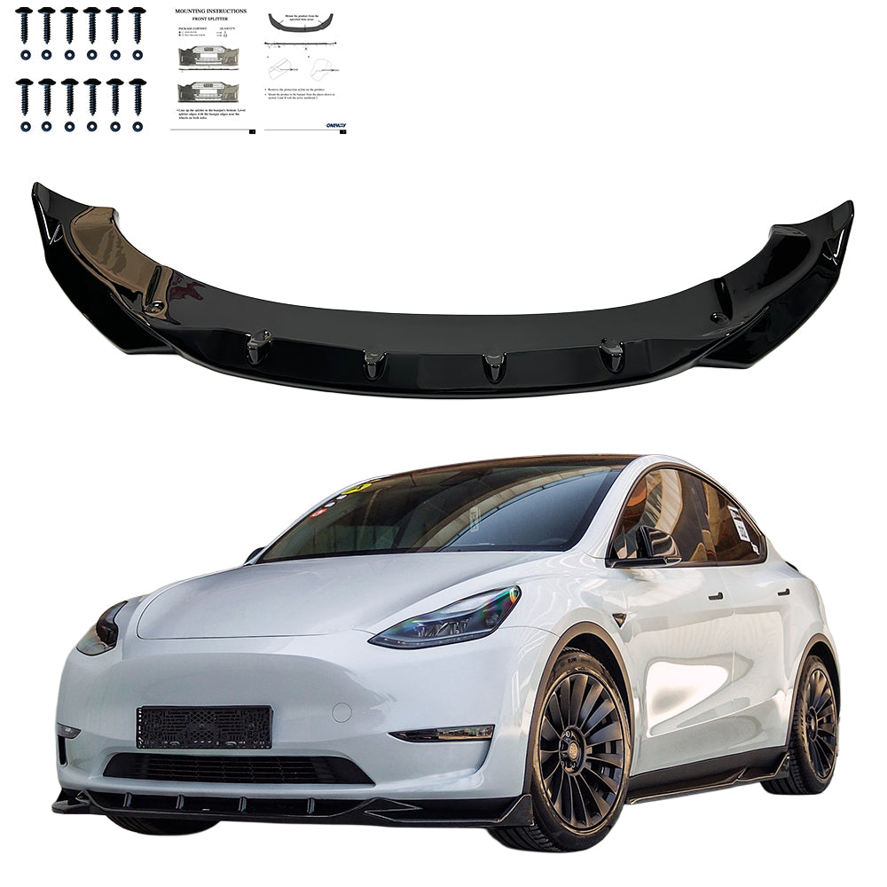 Frontsplitter passend für TESLA Model Y 2020-2025 Hochglanz Schwarz