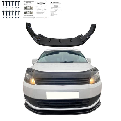 FS01.002 - Frontsplitter passend für VW Caddy MK3 Facelift 2010-2015 mit ABE TÜV Hochglanz Schwarz