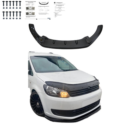 FS01.002 - Frontsplitter passend für VW Caddy MK3 Facelift 2010-2015 mit ABE TÜV Hochglanz Schwarz