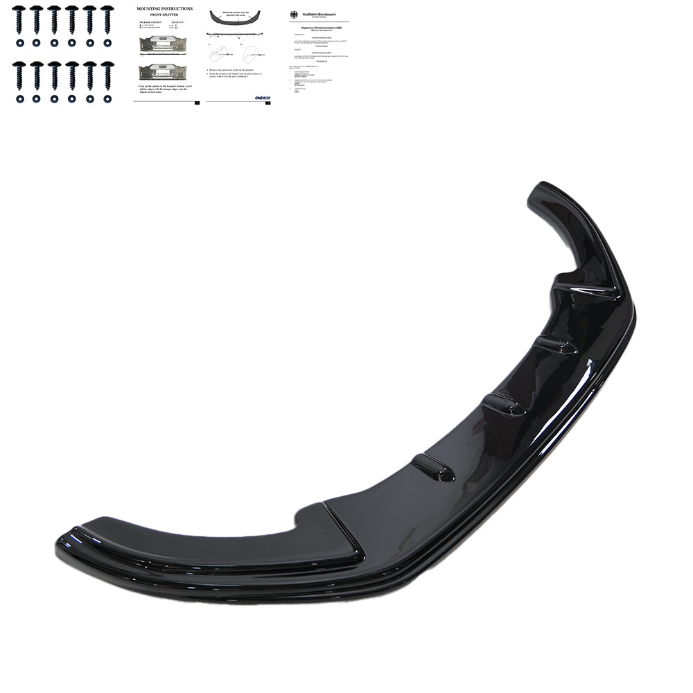 FS01.002 - Frontsplitter passend für VW Caddy MK3 Facelift 2010-2015 mit ABE TÜV Hochglanz Schwarz