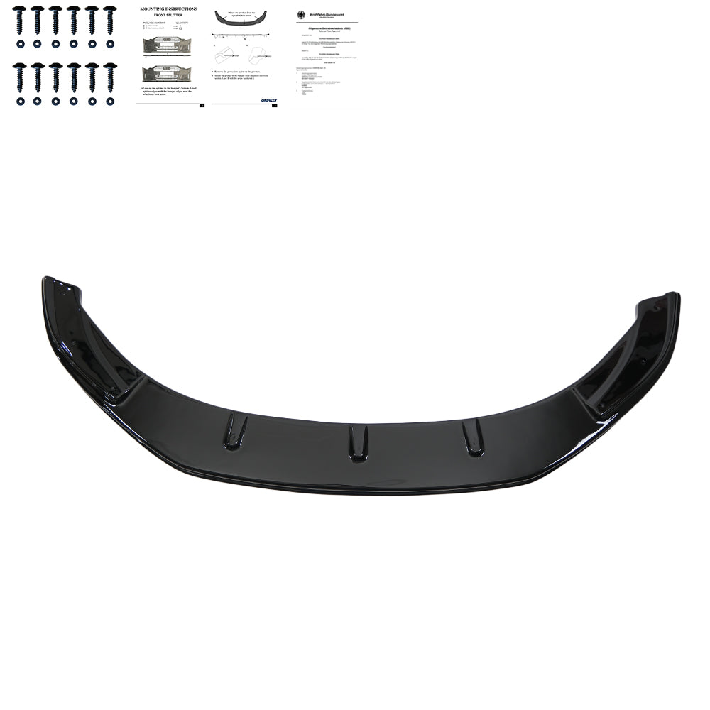 FS01.003 - Frontsplitter passend für VW Caddy MK4 2015-2021 mit ABE TÜV Hochglanz Schwarz