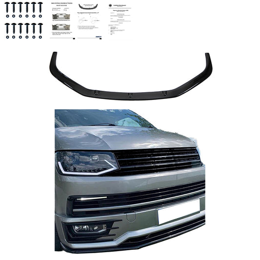 FS01.019 - Frontsplitter passend für VW Transporter T6 Sportline 2015-2019 mit ABE TÜV Hochglanz Schwarz