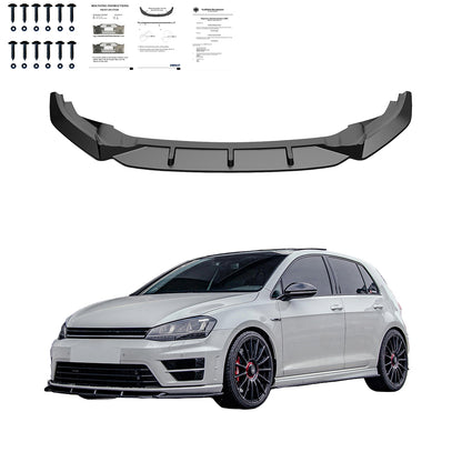 FS01.022 - Frontsplitter passend für VW Golf MK 7 R 2013-2016 Version 2 mit ABE TÜV Hochglanz Schwarz