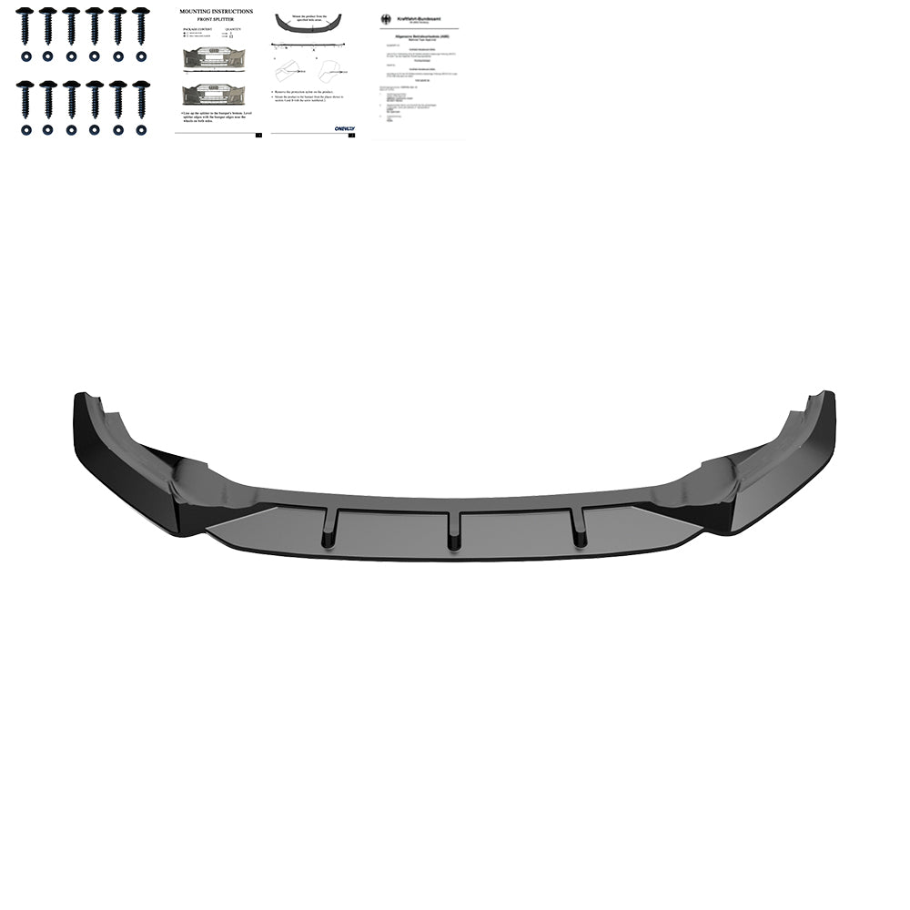 FS01.022 - Frontsplitter passend für VW Golf MK 7 R 2013-2016 Version 2 mit ABE TÜV Hochglanz Schwarz