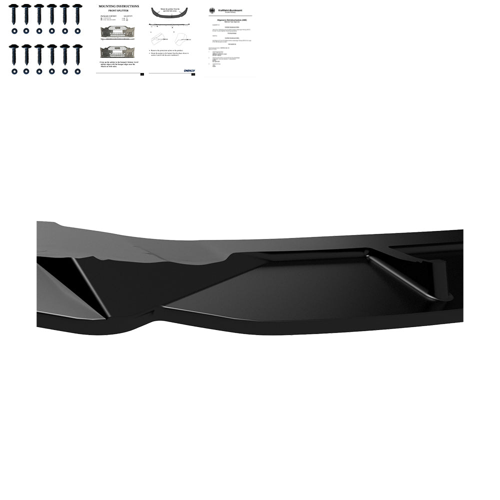 FS01.022 - Frontsplitter passend für VW Golf MK 7 R 2013-2016 Version 2 mit ABE TÜV Hochglanz Schwarz
