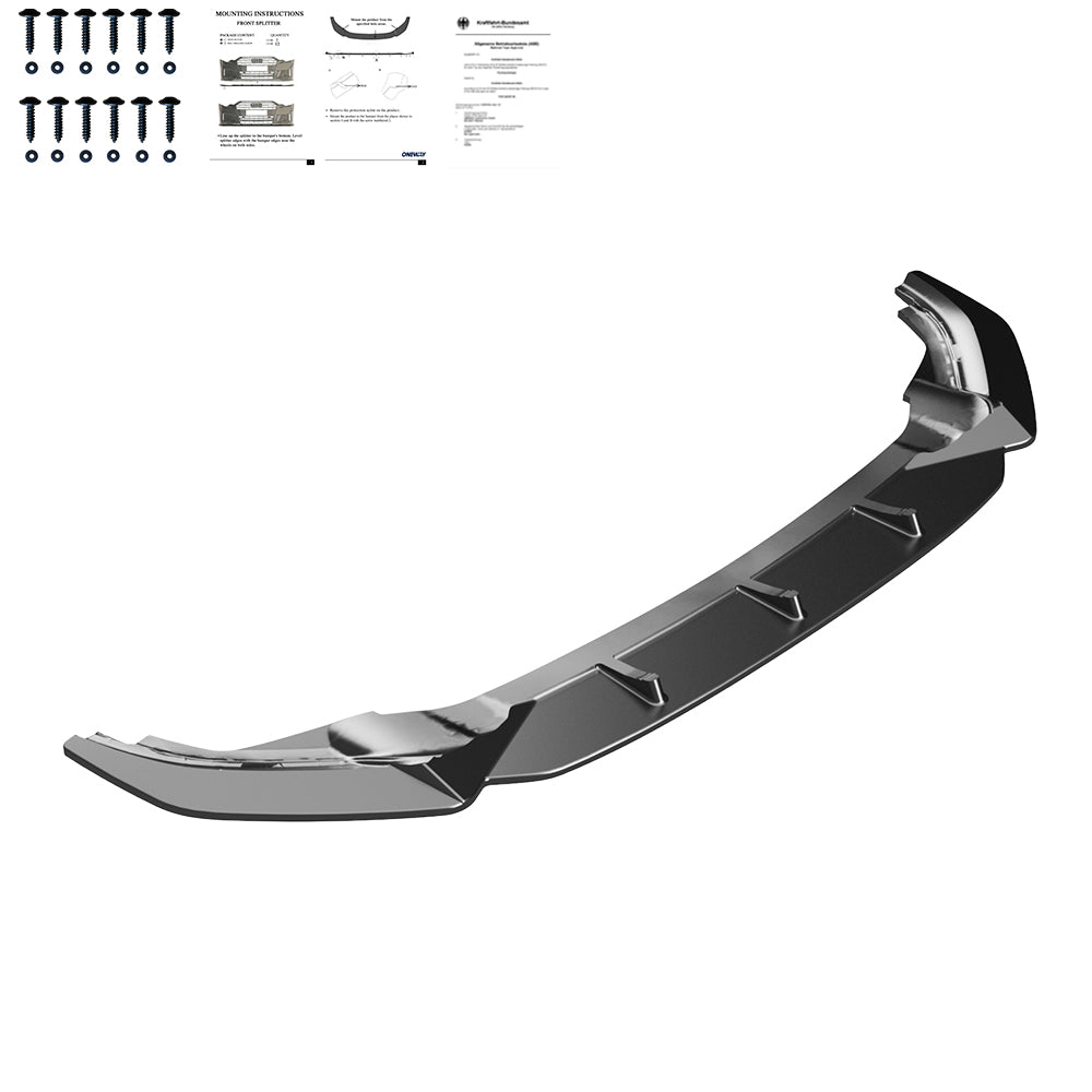 FS01.022 - Frontsplitter passend für VW Golf MK 7 R 2013-2016 Version 2 mit ABE TÜV Hochglanz Schwarz