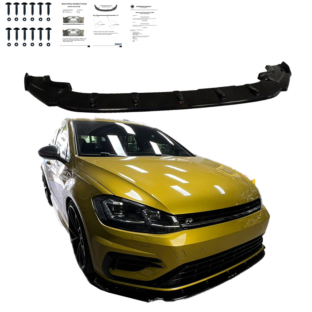 FS01.024 - Frontsplitter passend für VW Golf MK 7.5 R 2017-2020 mit ABE TÜV Hochglanz Schwarz