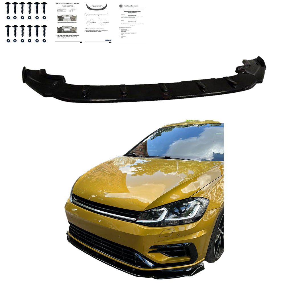 FS01.024 - Frontsplitter passend für VW Golf MK 7.5 R 2017-2020 mit ABE TÜV Hochglanz Schwarz