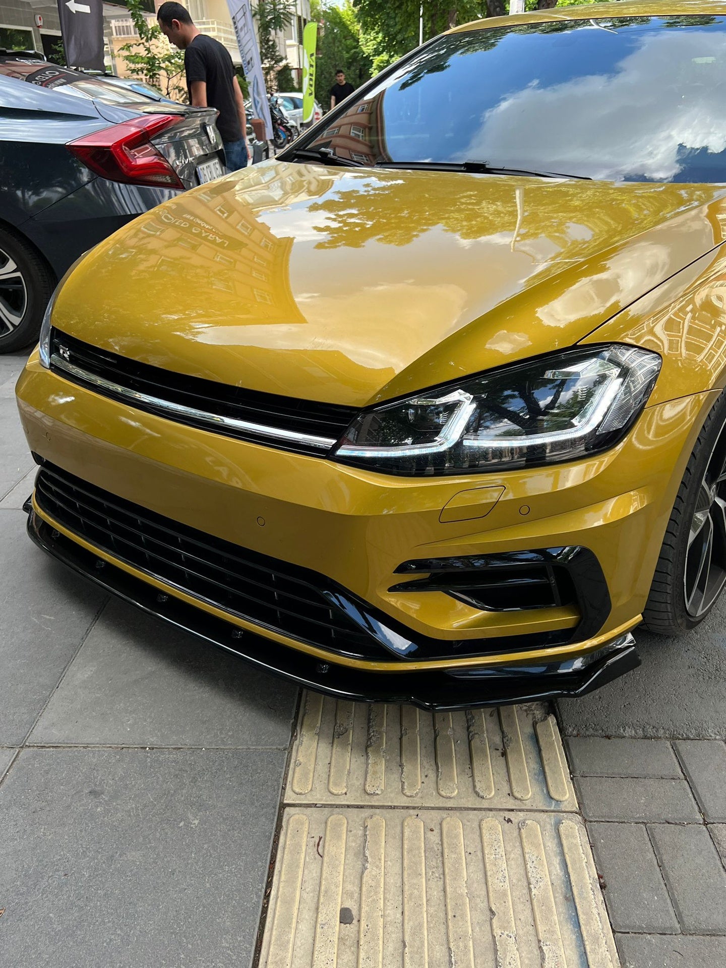 FS01.024 - Frontsplitter passend für VW Golf MK 7.5 R 2017-2020 mit ABE TÜV Hochglanz Schwarz