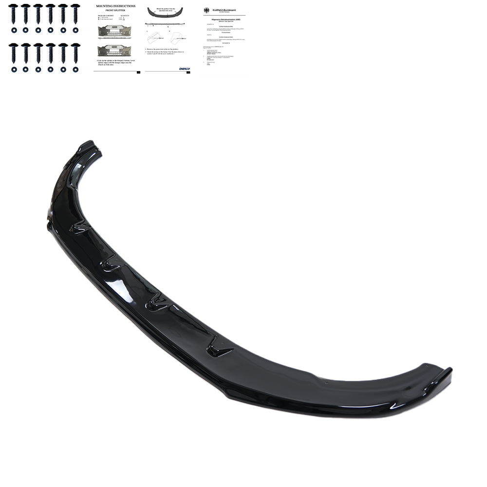 Frontsplitter passend für VW Transporter T6 2015-2019 mit ABE TÜV Hochglanz Schwarz