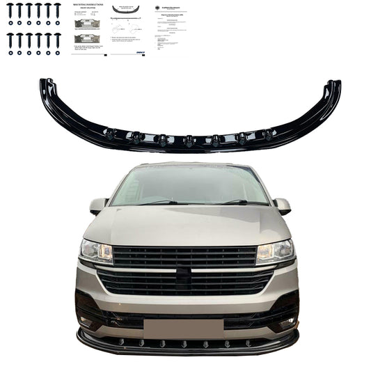 Frontsplitter passend für VW Transporter T6.1 2019-2021 Version 4 mit ABE TÜV Hochglanz Schwarz