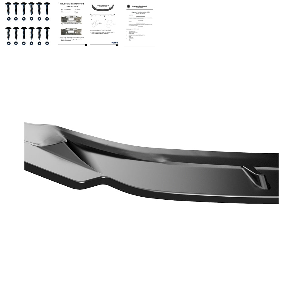 Frontsplitter passend für VW Golf MK 7.5 R 2017-2020 Version 3 mit ABE TÜV Hochglanz Schwarz