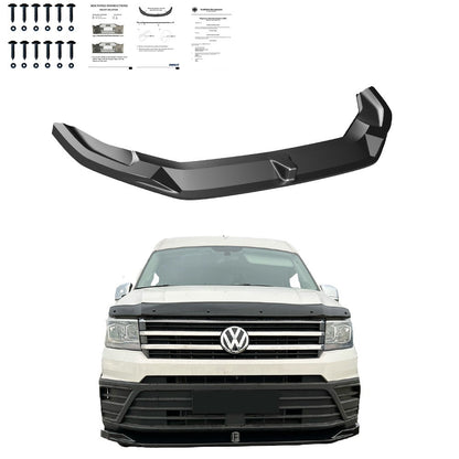 Frontsplitter passend für VW Crafter MK2 2017+ / MAN TGE MK1 Prefacelift 2017+ Version 2 mit ABE TÜV Hochglanz Schwarz