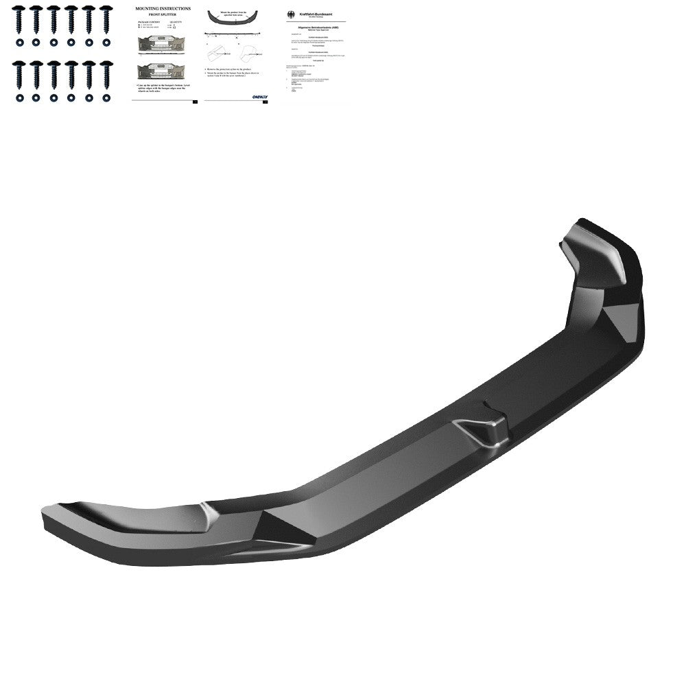 Frontsplitter passend für VW Crafter MK2 2017+ / MAN TGE MK1 Prefacelift 2017+ Version 2 mit ABE TÜV Hochglanz Schwarz