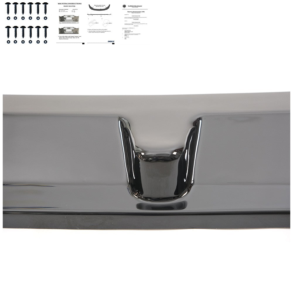 Frontsplitter passend für VW Crafter MK2 2017+ / MAN TGE MK1 Prefacelift 2017+ Version 2 mit ABE TÜV Hochglanz Schwarz