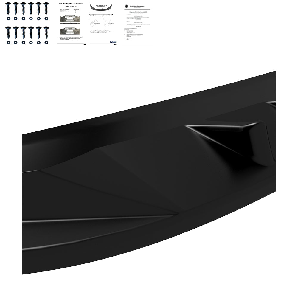 FS01.001 - Frontsplitter passend für VW Caddy MK5 2021+ Version 2 mit ABE TÜV Hochglanz Schwarz