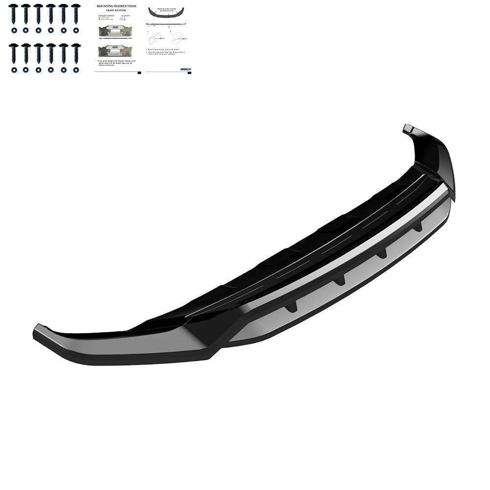 FS01.175 - Frontsplitter passend für VW Touareg R-Line Mk3 Facelift 2024+ Hochglanz Schwarz