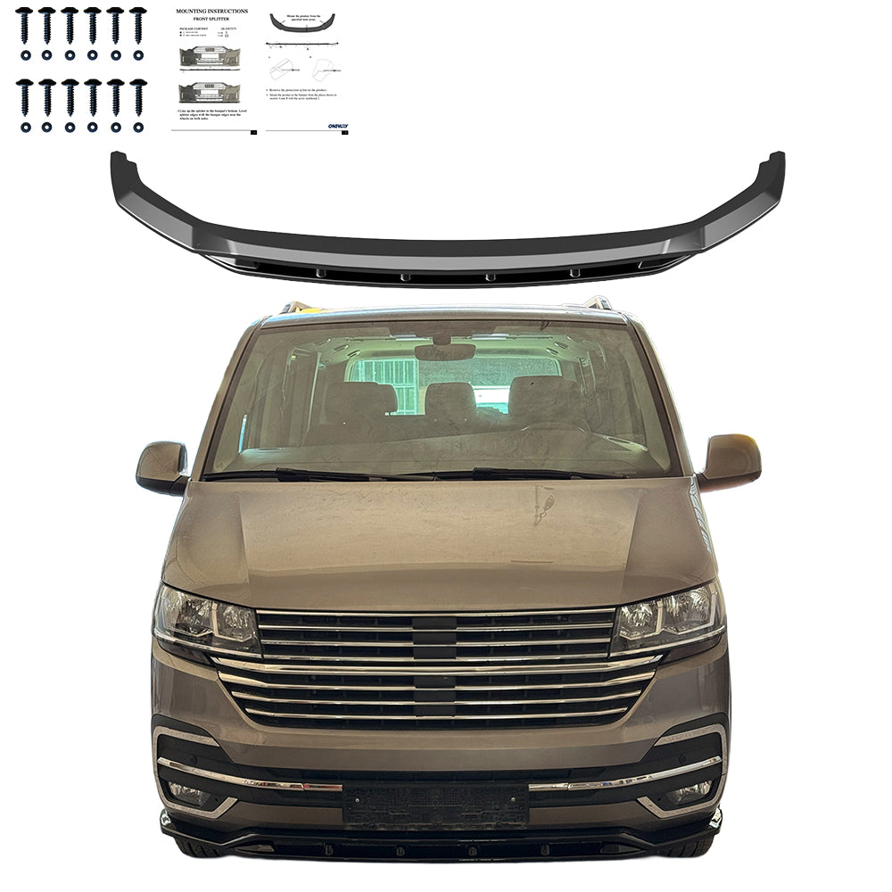 Frontsplitter passend für VW Volkswagen Transporter T7 2024+ v5 Hochglanz Schwarz