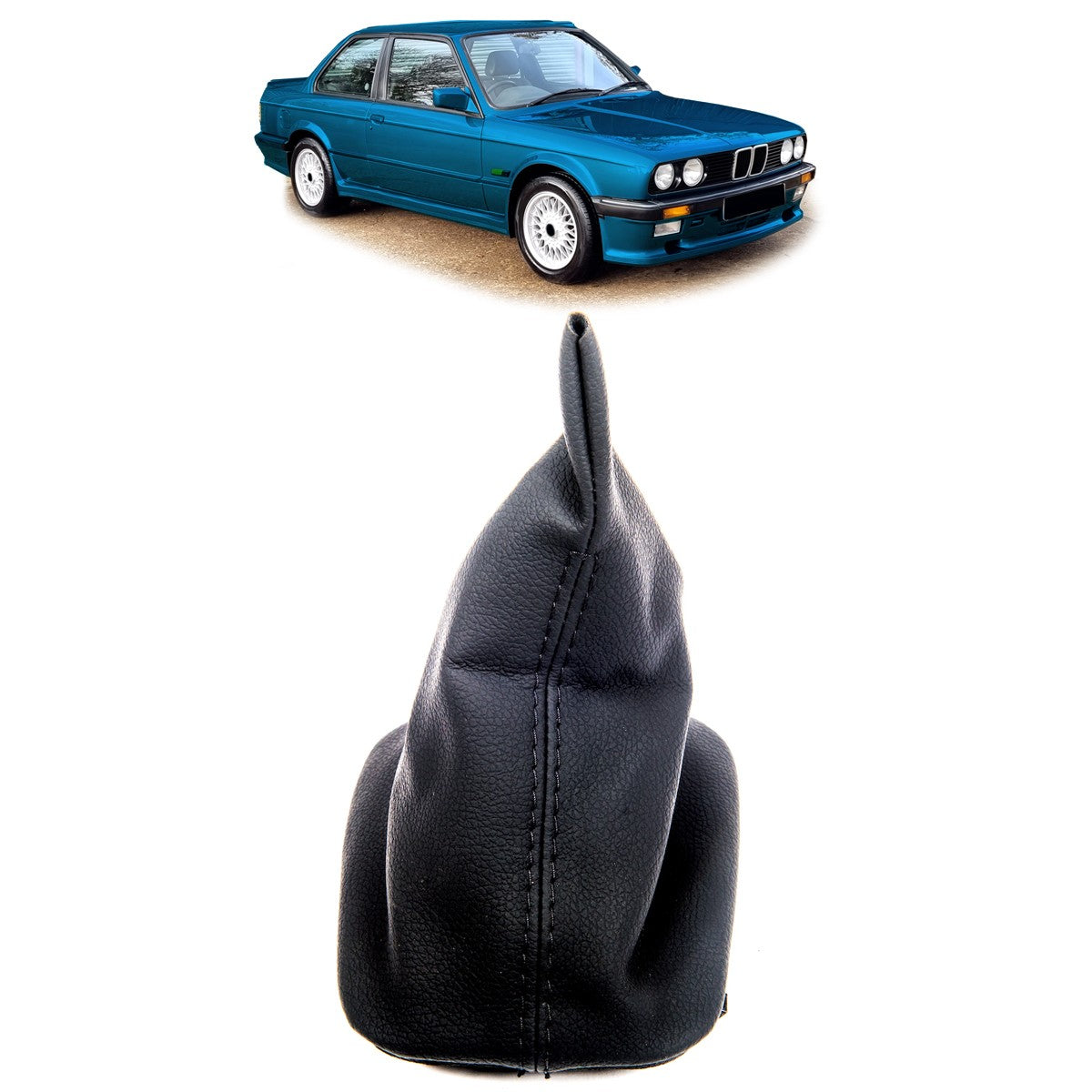 Schaltknaufbezug Schwarz passend für BMW 3er (E30) 1982-1994