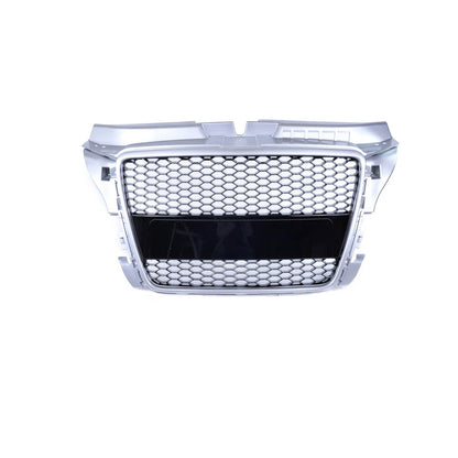 Sport Kühlergrill Silber Glanz Schwarz für AUDI A3 8P Facelift 2008-2012